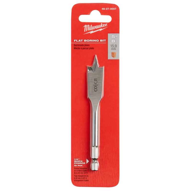 Milwaukee 4.5 in. L Carbon Steel Flat Boring Bit Hex Shank 1 pk