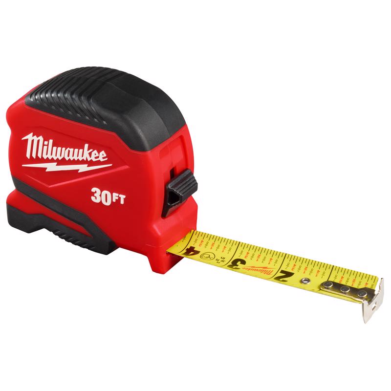 Milwaukee 30 ft. L X 1.65 in. W Compact Tape Measure 1 pk