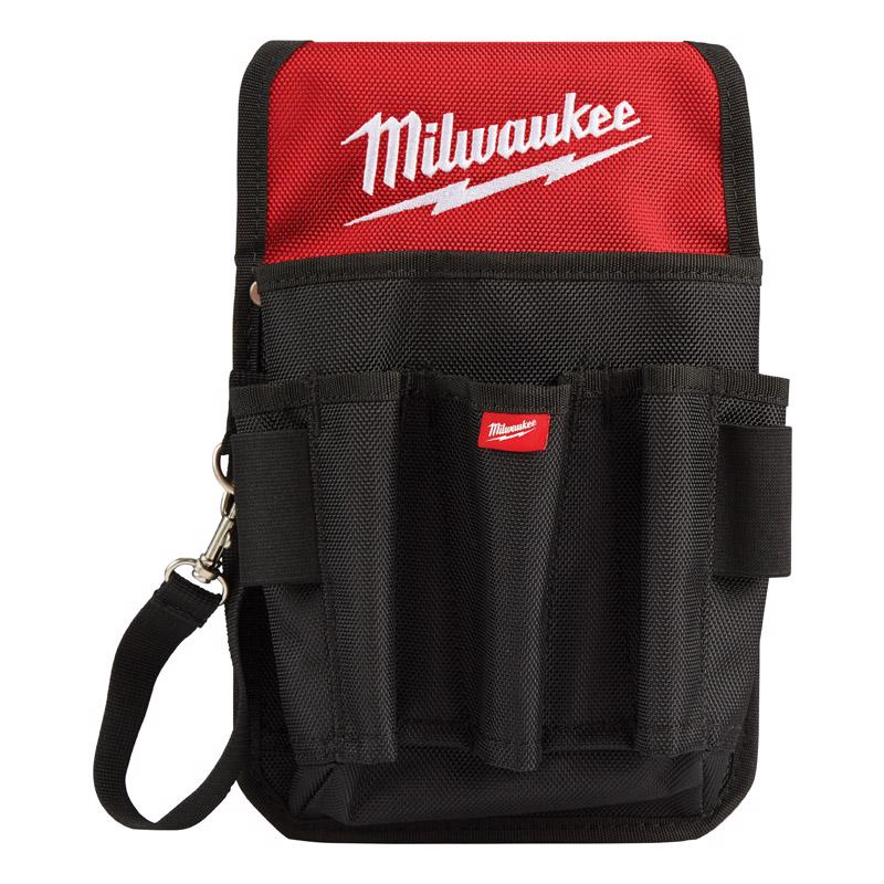 Milwaukee Ballistic Nylon Utility Pouch 9 pocket Black/Red 1 pc