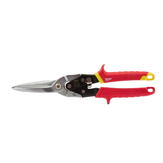 Milwaukee 11.5 in. Forged Alloy Steel Long Serrated Straight Aviation Snips 22 Ga. 1 pk