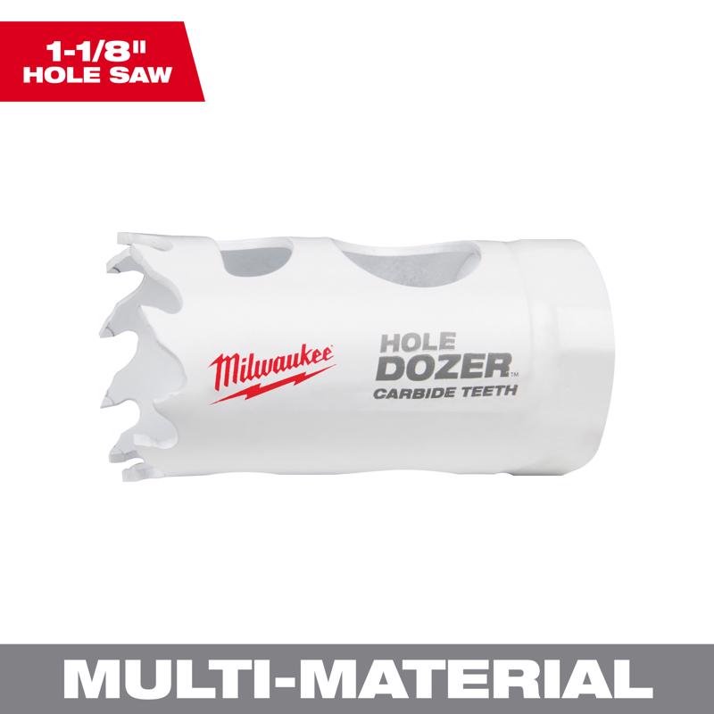 Milwaukee Hole Dozer 1-1/8 in. Carbide Tipped 2-1/8 in. L X 1/4 in. D Hole Saw