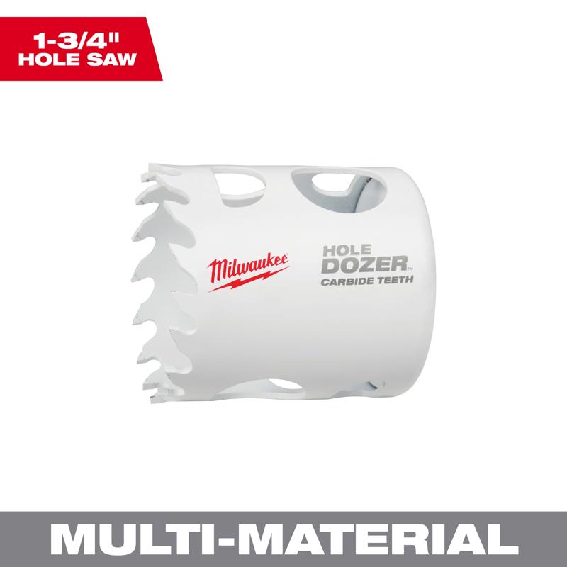 Milwaukee Hole Dozer 1-3/4 in. Carbide Tipped 1-7/8 in. L X 1/4 in. D Hole Saw