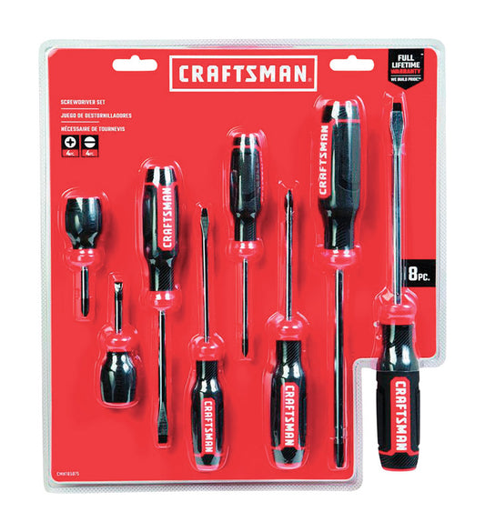 Craftsman Phillips/Slotted Multi-Bit Screwdriver Set 8 in. 8 pc
