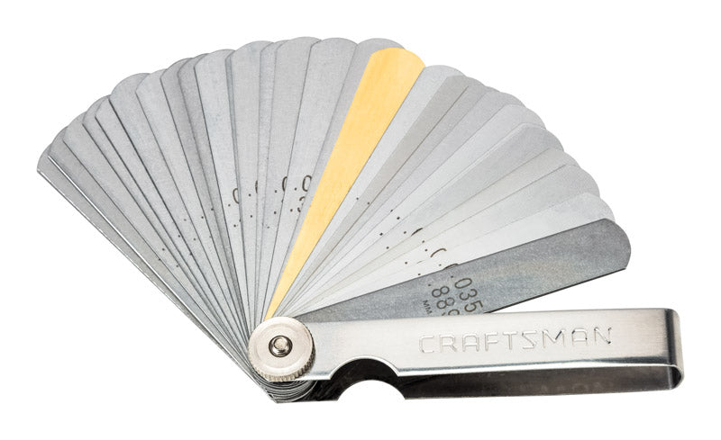 Craftsman 6-8/9 in. L X 2-3/4 in. W 32-Blade Feeler Gauge 0.04 in. Silver 1 pc