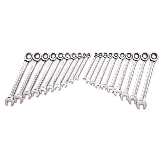 GEARWRENCH 12 Point Metric and SAE Ratcheting Combination Wrench Set 20.4 in. L 20 pc