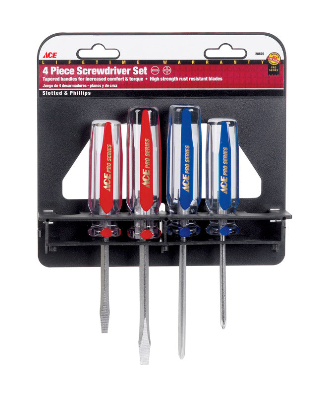 Ace Pro Phillips/Slotted Pro Series Screwdriver Set 4 pc