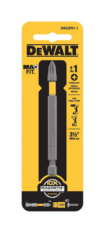 DeWalt Max Fit Phillips #1 X 3-1/2 in. L Power Bit S2 Tool Steel 1 pc
