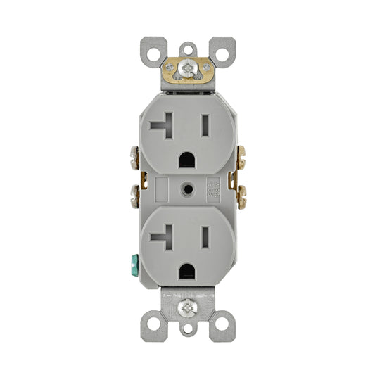 Leviton 20 amps 125 V Duplex Gray Outlet 5-20R 1 pk
