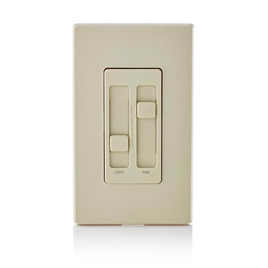 Leviton Decora SureSlide Ivory Fan/LED Dimmer Slide Switch 1 pk