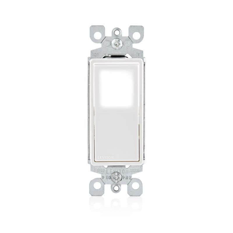 Leviton Decora 15 amps Three Pole Rocker 3-Way Illuminated Switch White 1 pk