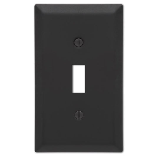 Amerelle Century Matte Black 1 gang Stamped Steel Toggle Wall Plate 1 pk