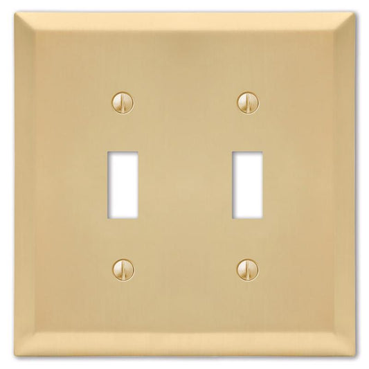 Amerelle Century Satin Brass 2 gang Stamped Steel Toggle Wall Plate 1 pk