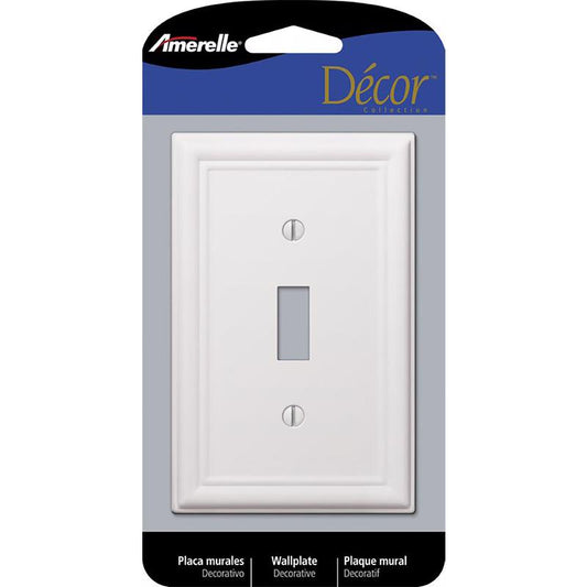 Amerelle Chelsea White 1 gang Stamped Steel Toggle Wall Plate 1 pk