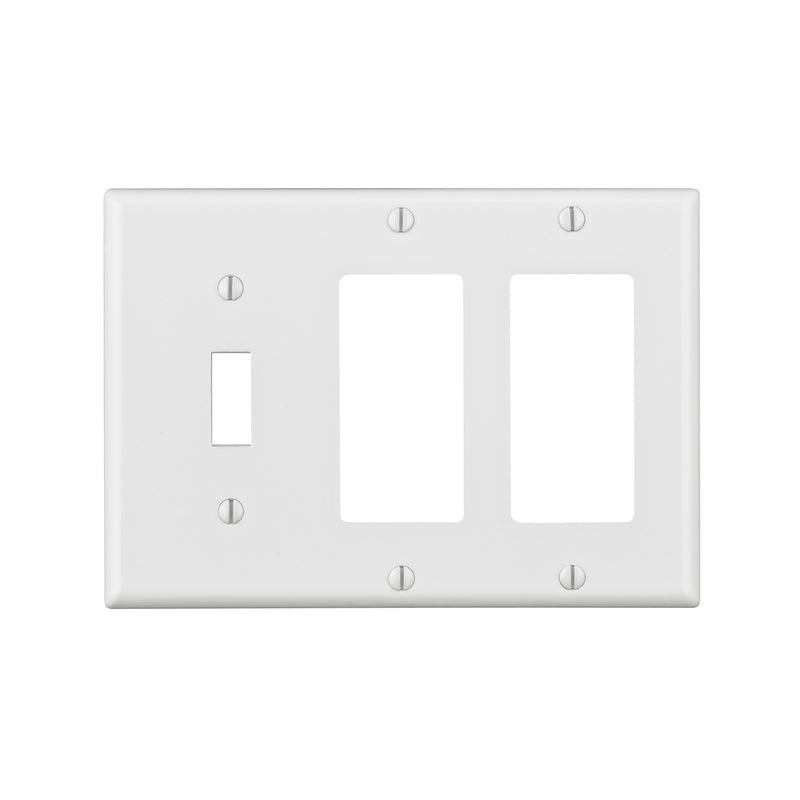 Leviton White 3 gang Thermoset Plastic Decorator/Toggle Wall Plate 1 pk