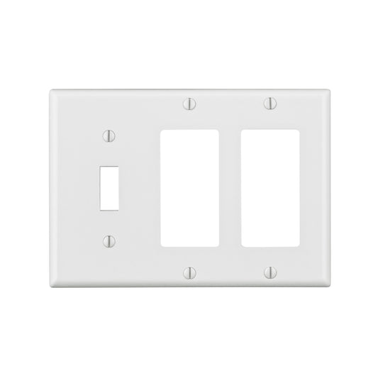 Leviton White 3 gang Thermoset Plastic Decorator/Toggle Wall Plate 1 pk