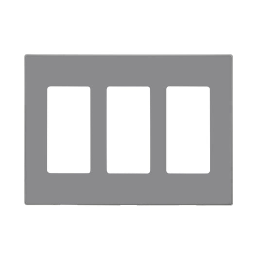 Leviton Decora Light Gray 3 gang Polycarbonate Decorator Screwless Wall Plate 1 pk