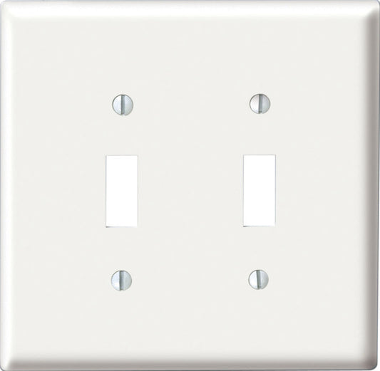Leviton White 2 gang Nylon Toggle Wall Plate 1 pk