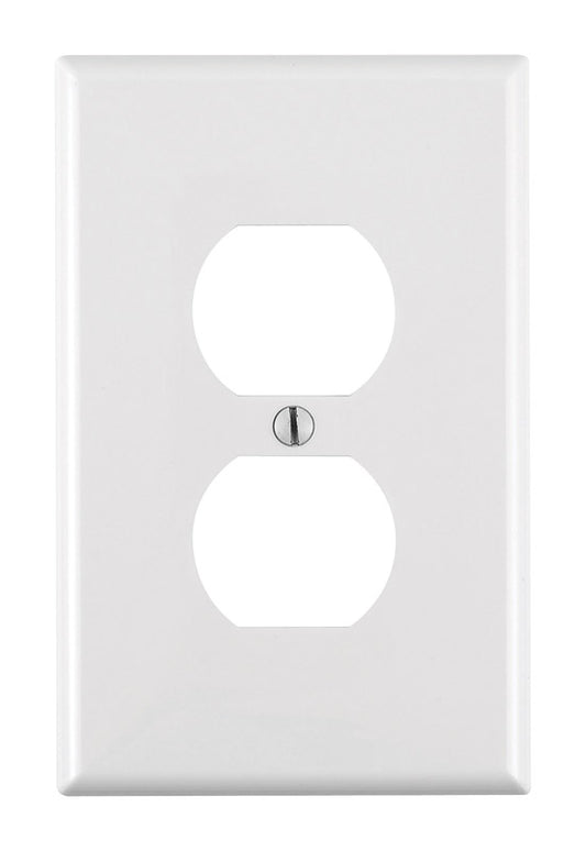 Leviton White 1 gang Nylon Duplex Wall Plate 1 pk
