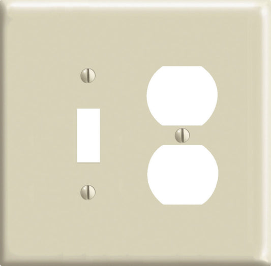 Leviton Ivory 2 gang Nylon Duplex/Toggle Wall Plate 1 pk