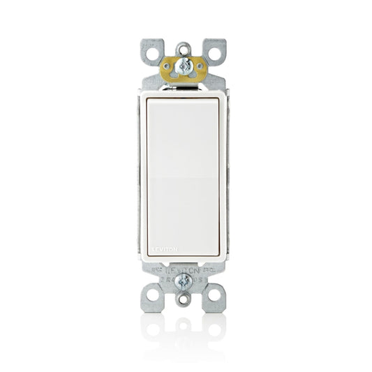 Leviton 15 amps Single Pole Antimicrobial Treated Rocker AC Quiet Switch White 5 pk