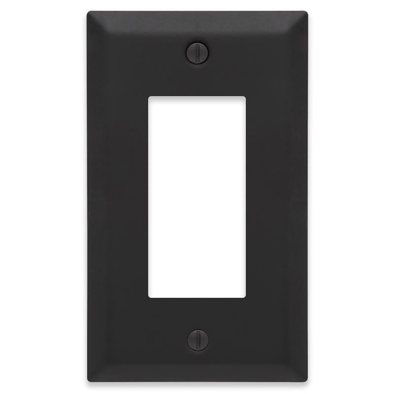 Amerelle Century Matte Black 1 gang Stamped Steel Decorator Wall Plate 1 pk