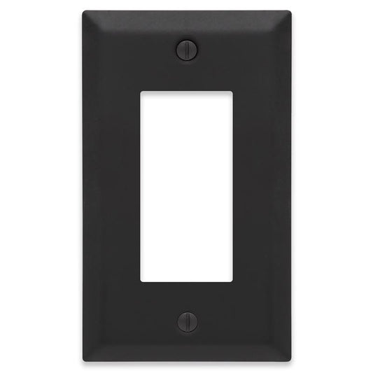 Amerelle Century Matte Black 1 gang Stamped Steel Decorator Wall Plate 1 pk