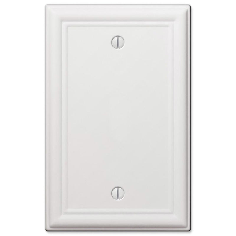Amerelle Chelsea White 1 gang Stamped Steel Blank Wall Plate 1 pk
