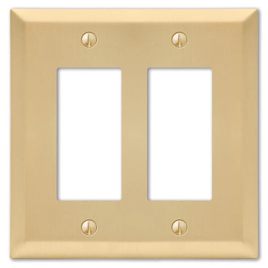 Amerelle Century Satin Brass 2 gang Stamped Steel Decorator Wall Plate 1 pk