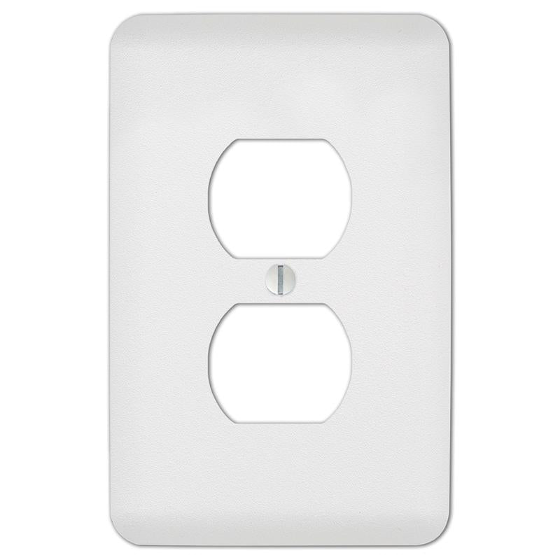 Amerelle Capri Paintable Textured White 1 gang Stamped Steel Duplex Wall Plate 1 pk