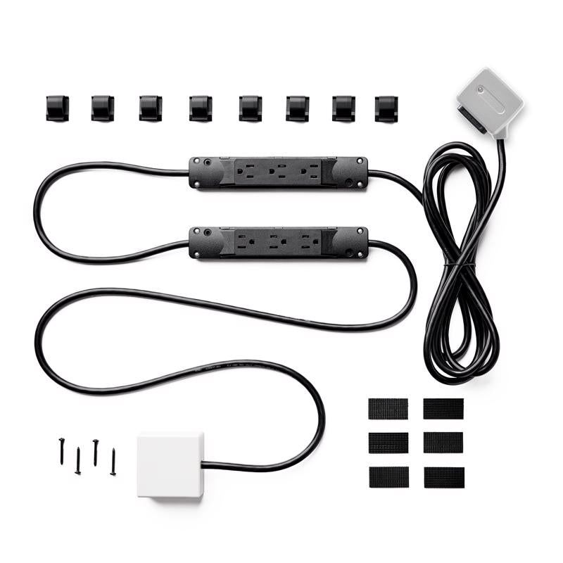 Charg 10 ft. L 7 outlets Power Strip with USB Ports White 1000 J