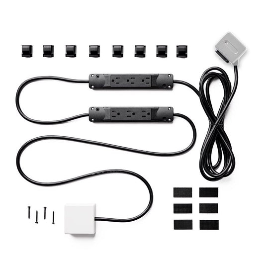 Charg 10 ft. L 7 outlets Power Strip with USB Ports White 1000 J