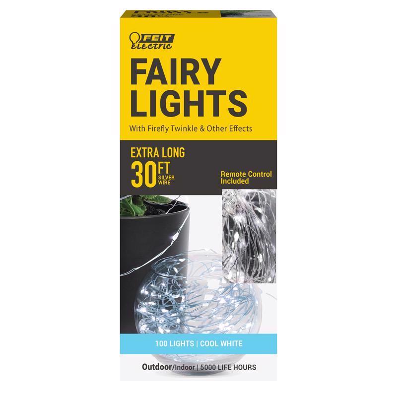 Feit LED Fairy String Lights Cool White 30 ft. 100 lights