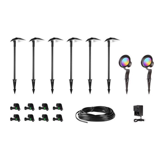 NEBO Low Voltage 120 W LED Pathway Light and Spot Light Kit 8 pk