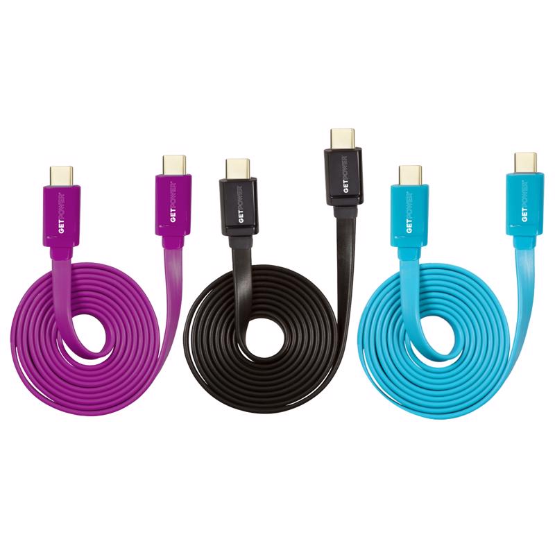 GetPower Assorted Flat USB Charge/Sync Cable For Universal 4 ft. L