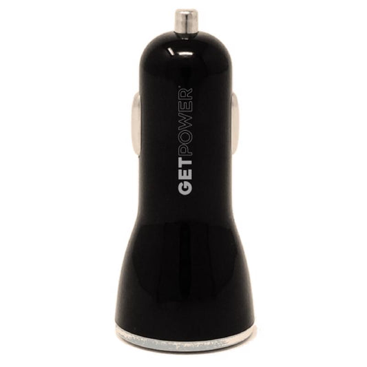 GetPower Black Car Dual USB Car Adapter For Universal
