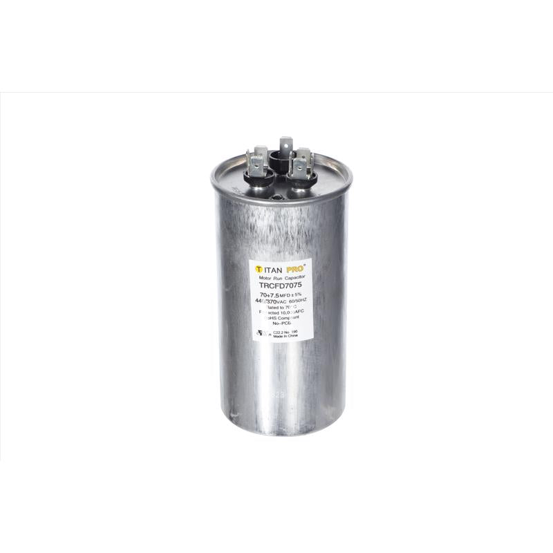 Titan Pro 70+7.5 MFD 440 V Round Run Capacitor