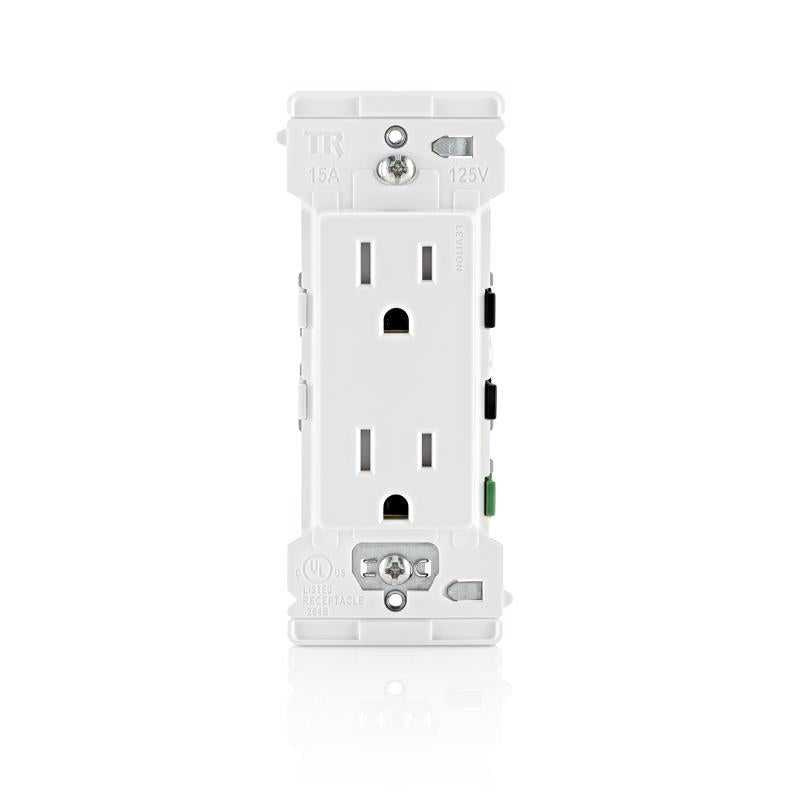 Leviton Lever Edge 15 amps 125 V White Tamper Resistant Outlet 5-15R 1 pk
