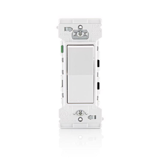 Leviton Lever Edge 15 amps Single Pole Rocker Rocker Switch White 1 pk