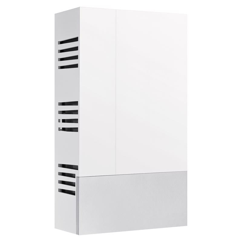 Heath Zenith Hammered White Metal/Plastic Wired and Wireless Door Chime Bell