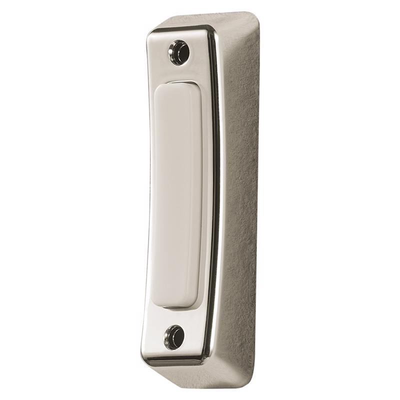 Heath Zenith Heath Zenith Satin Nickel Silver Metal Wired Pushbutton Doorbell