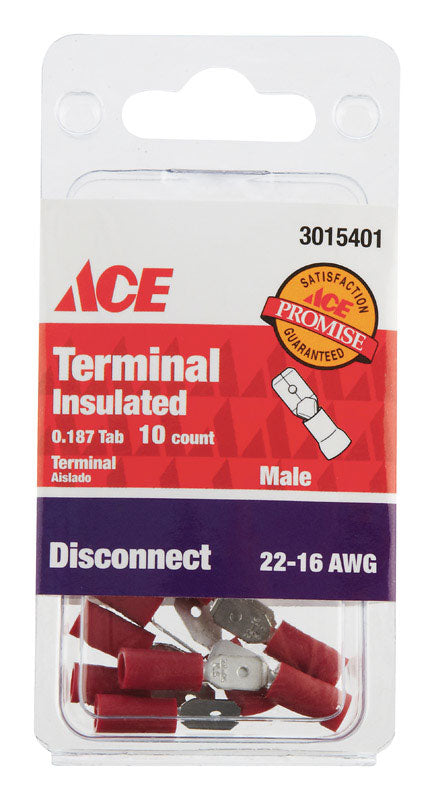 Ace Male Disconnect Red 10 pk