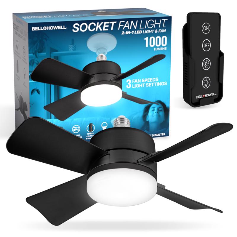 Bell & Howell 15 in. Black Indoor Socket Fanlight