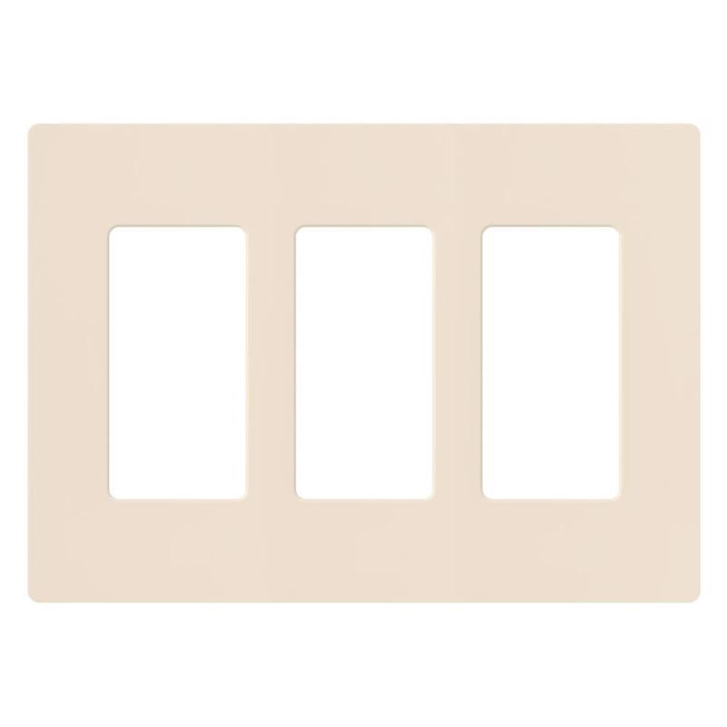 Lutron Claro Gloss Light Almond 3 gang Plastic Decorator Wall Plate 1 pk