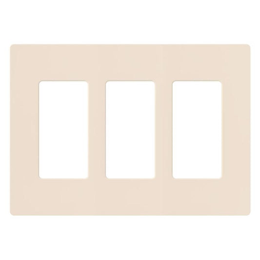 Lutron Claro Gloss Light Almond 3 gang Plastic Decorator Wall Plate 1 pk
