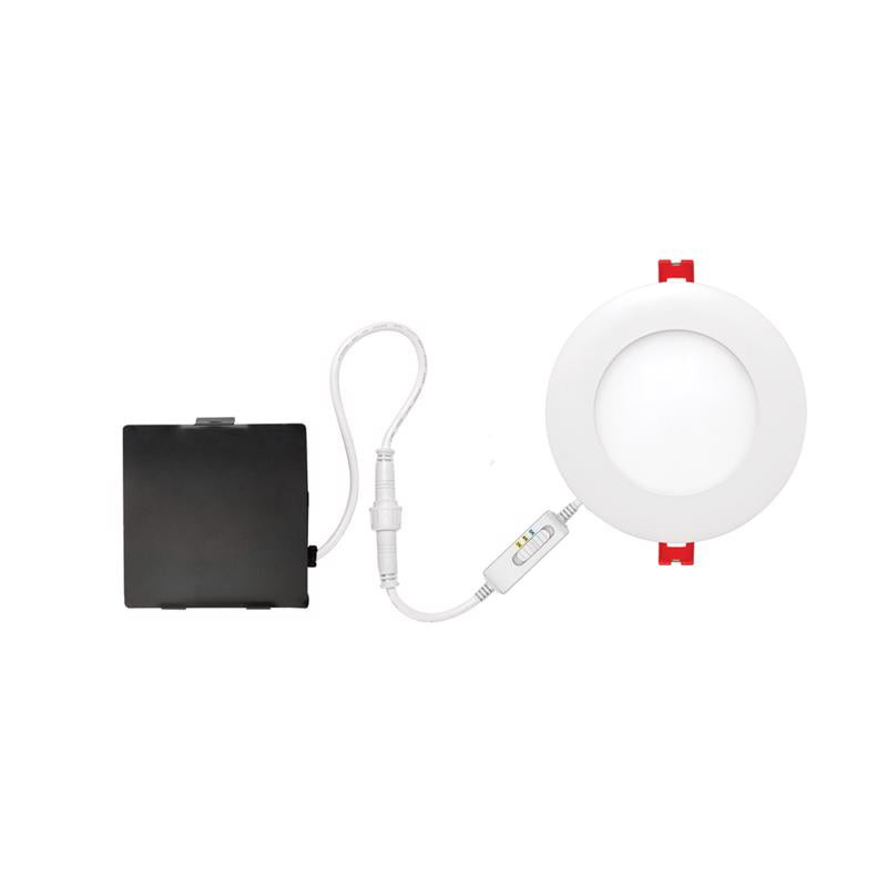 Globe Electric Satin White 4 in. W Plastic LED Canless Recessed Downlight Kit 9 W
