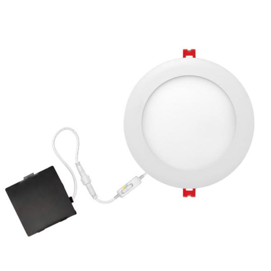 Globe Electric Satin White 6 in. W Plastic LED Canless Recessed Downlight Kit 12 W
