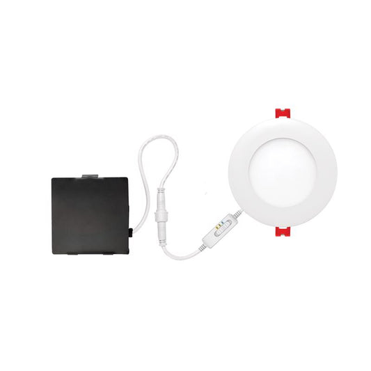Globe Electric Satin White 6 in. W Plastic LED Canless Recessed Downlight Kit 12 W