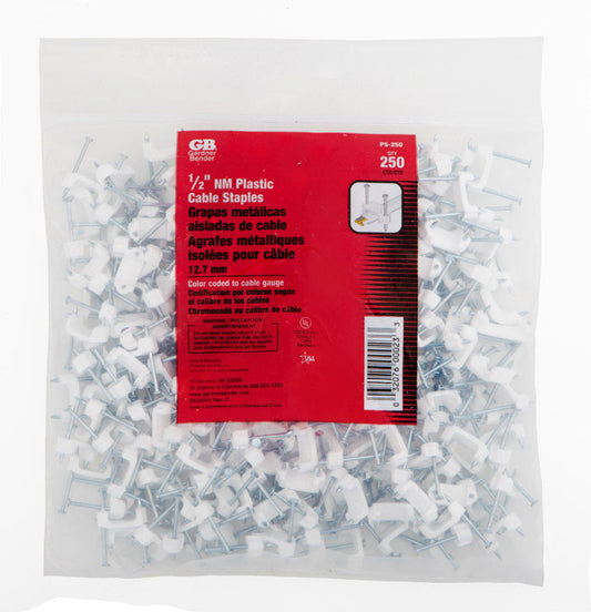Gardner Bender 1/2 in. W Plastic Insulated Cable Staple 250 pk