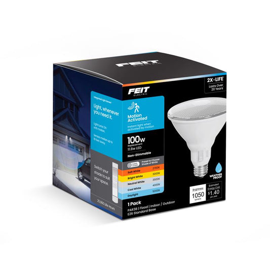 Feit PAR38 E26 (Medium) LED Motion Activated Bulb Color Changing 100 Watt Equivalence 1 pk