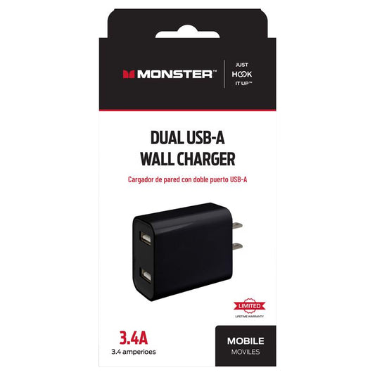 Monster Just Hook It Up 2 Port USB Wall Charger 1 pk